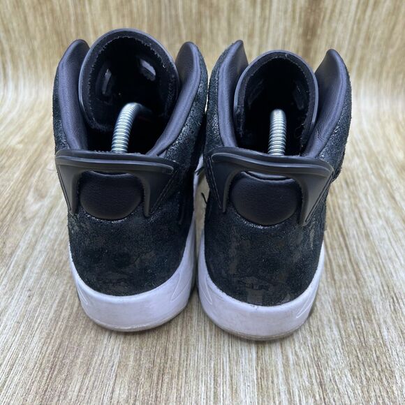 Youth Size 4.5Y Women's 6 - Nike Air Jordan 6 Retro Heiress Shoes Black Sneakers - Picture 4 of 10